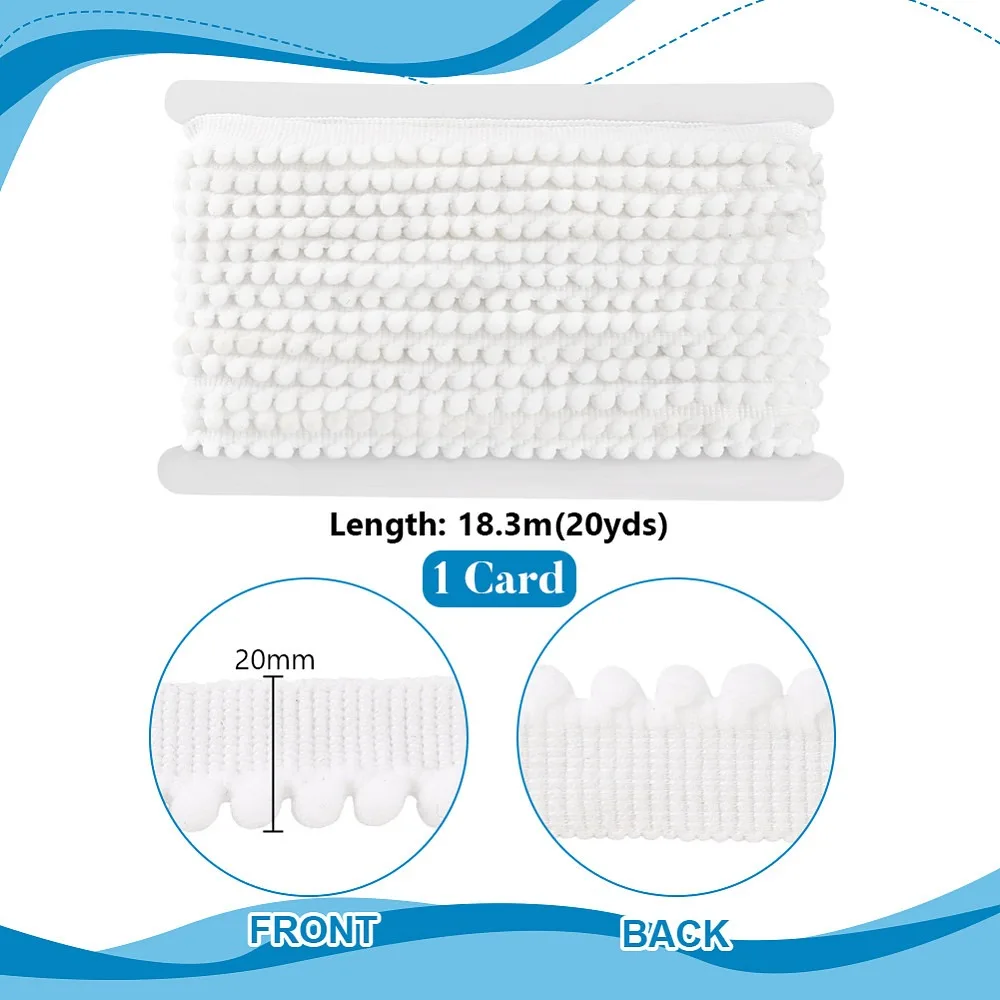 20 Yards Nylon Ribbon for Sewing Accessories Snow 3/4 inch(20mm)