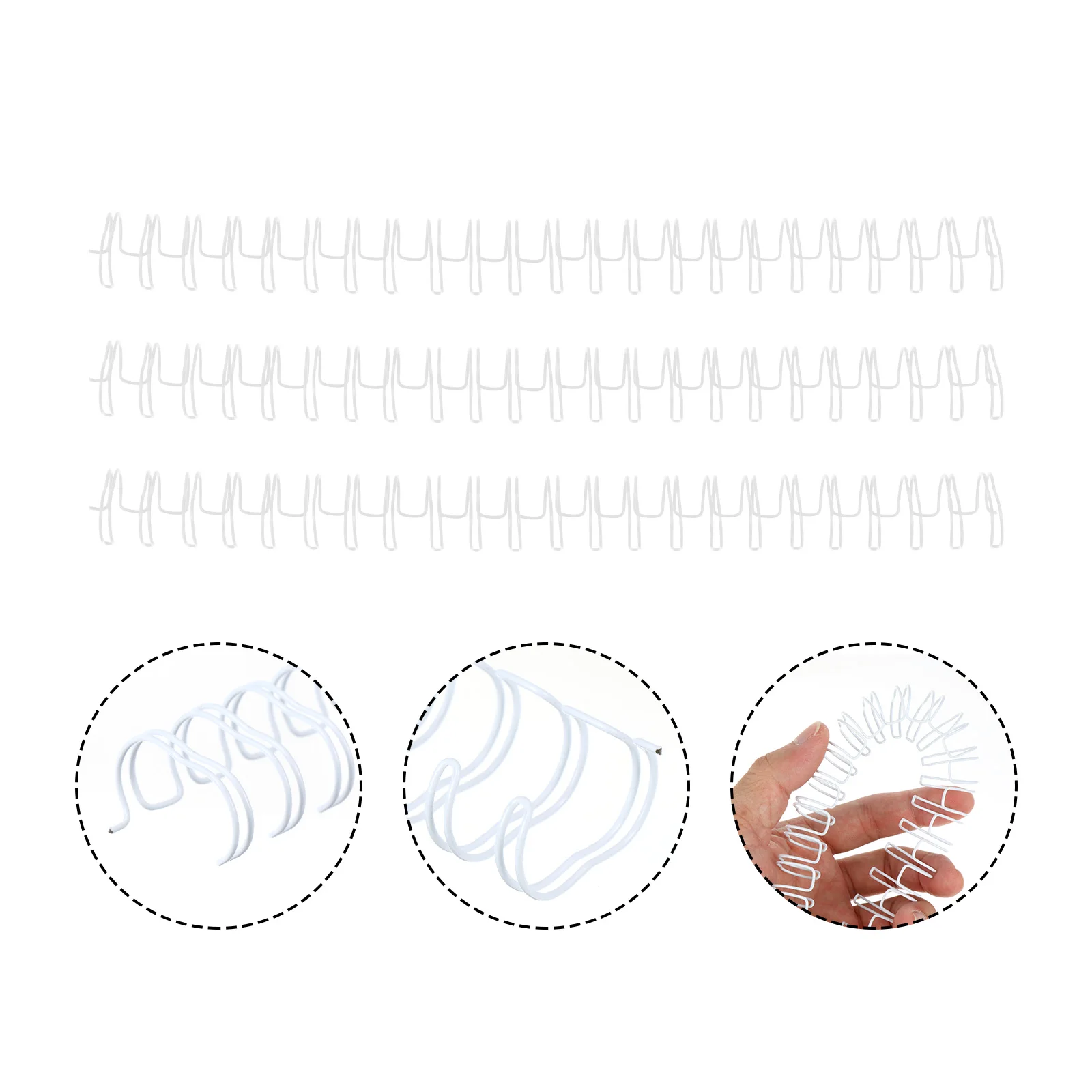 

50 Pcs Notebook Metal Double Wire Binding Rings Loose Leaf Spiral Strips Hoop Cinch Album Circles Iron Coils ganize Files Office