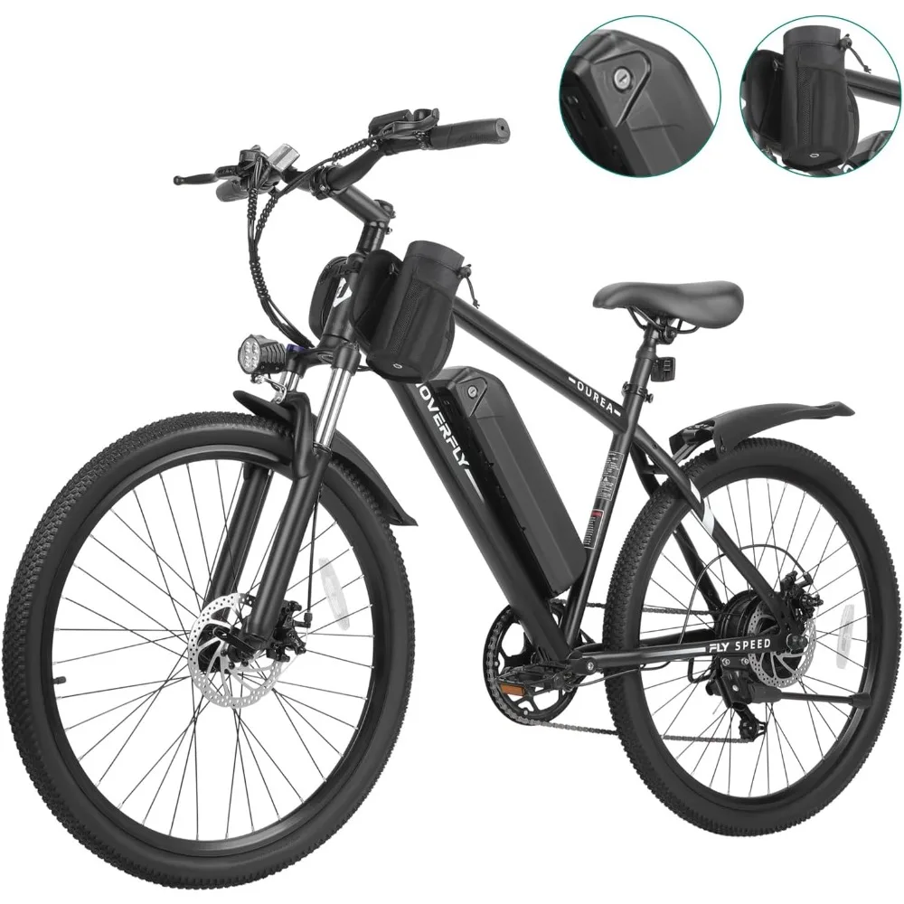 

Electric Bike 26", 750W Peak Motor Mountain Ebike, Up to 40 Miles 20MPH Removable Battery, 7-Speed and Shock Absorber