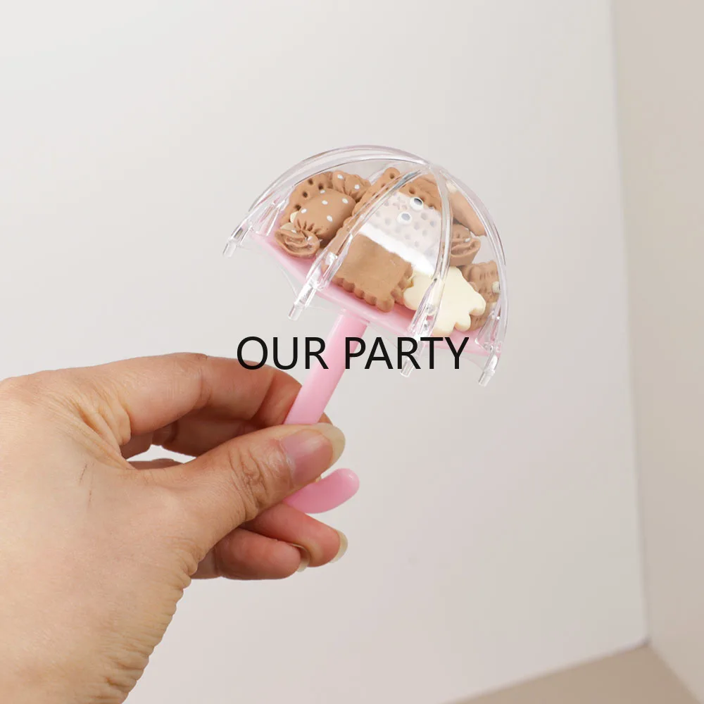 6/12Pcs Mini Umbrella Shape Plastic Candy Box Transparent Gift Packing Boxes for Kids Birthday Baby Shower Wedding Party Decor