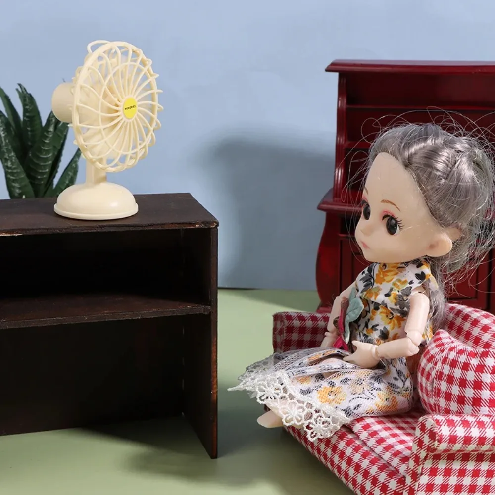 Dolls Decor Dollhouse Desktop Fan Scene Model Alloy Miniature Dollhouse Fan Mini Electric Miniature Alloy Fan 1:12/1:6