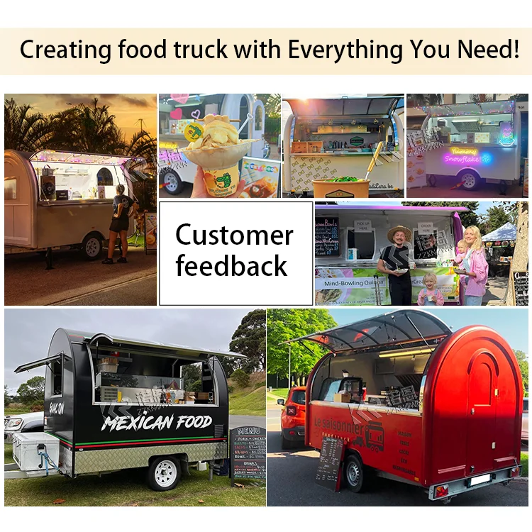 Factory Customized Mobile Food Truck With Engine CE DOT Mobile Restaurant Food Trucks Ice Cream Coffee Cart