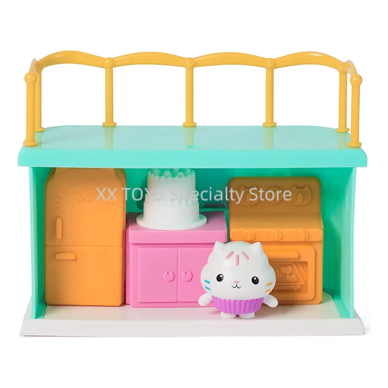 Maison de course de Gabby pour filles, ensemble de jeu, salle de château Mercat Cakey, maison de jeu animée Rick FigAuckland, cadeaux jouets