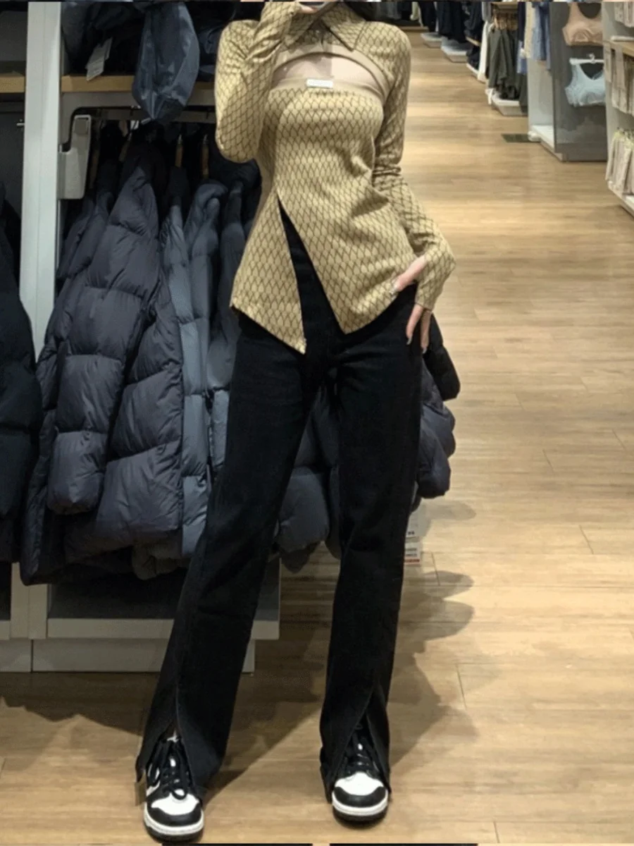 Origineel ontwerp afslankende sexy top bot set dames faionable tweedelig pak herfst trendy meisjesoutfit van Gong Miss