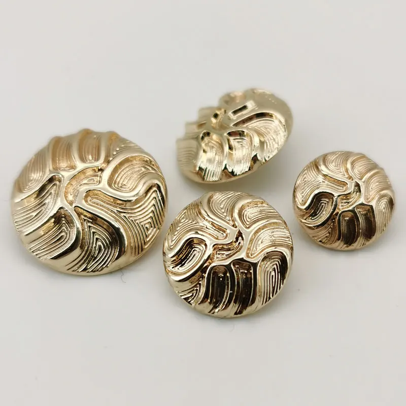 Simple Line Sense Gold Metal Buttons for Clothing Coat Shirts Sewing Accessories Sewing Buttons DIY Needlework Fasteners New