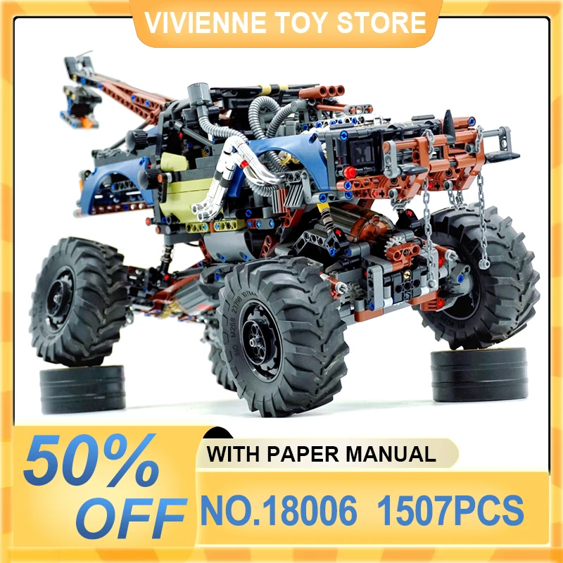 MOULD KING 18006 Rebel Tow Truck Racing Car Building Block RC Off-Road Climbing Buggy Vehicle Brick Children Toys Christmas Gift