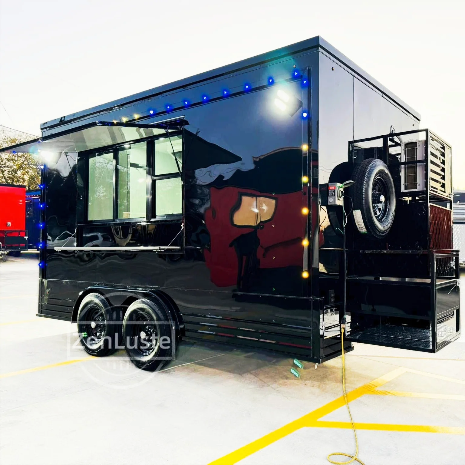 

Food Truck Trailer – Fully Equipped Mobile Food Truck with Customized Kitchen, Coffee Bar, Pizza Oven