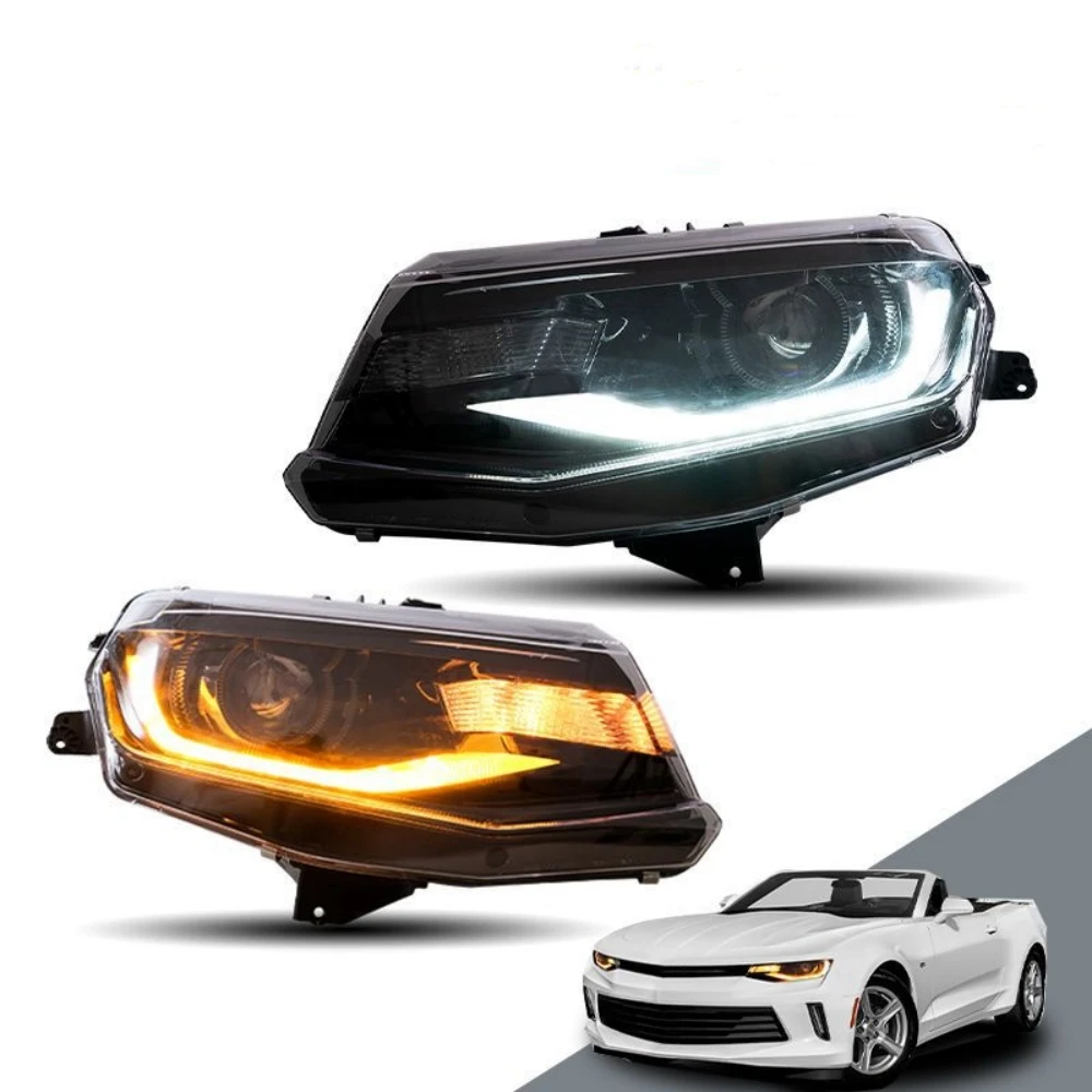 LED Headlamp For Chevrolet Camaro 2016-2019 Headlights Camaro DRL Turn Signal High Beam Angel Eye Projector Lens