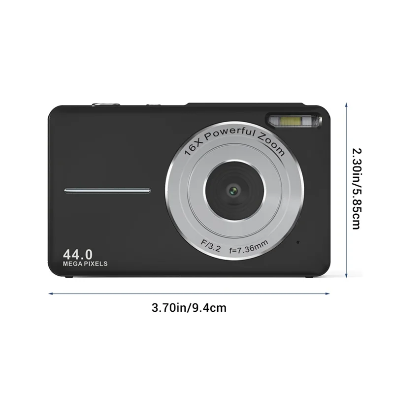 Cámara Digital de 44MP, grabadora de vídeo portátil, Zoom automático, fotografía para estudiantes, regalo de cumpleaños, enchufe estadounidense, 16X