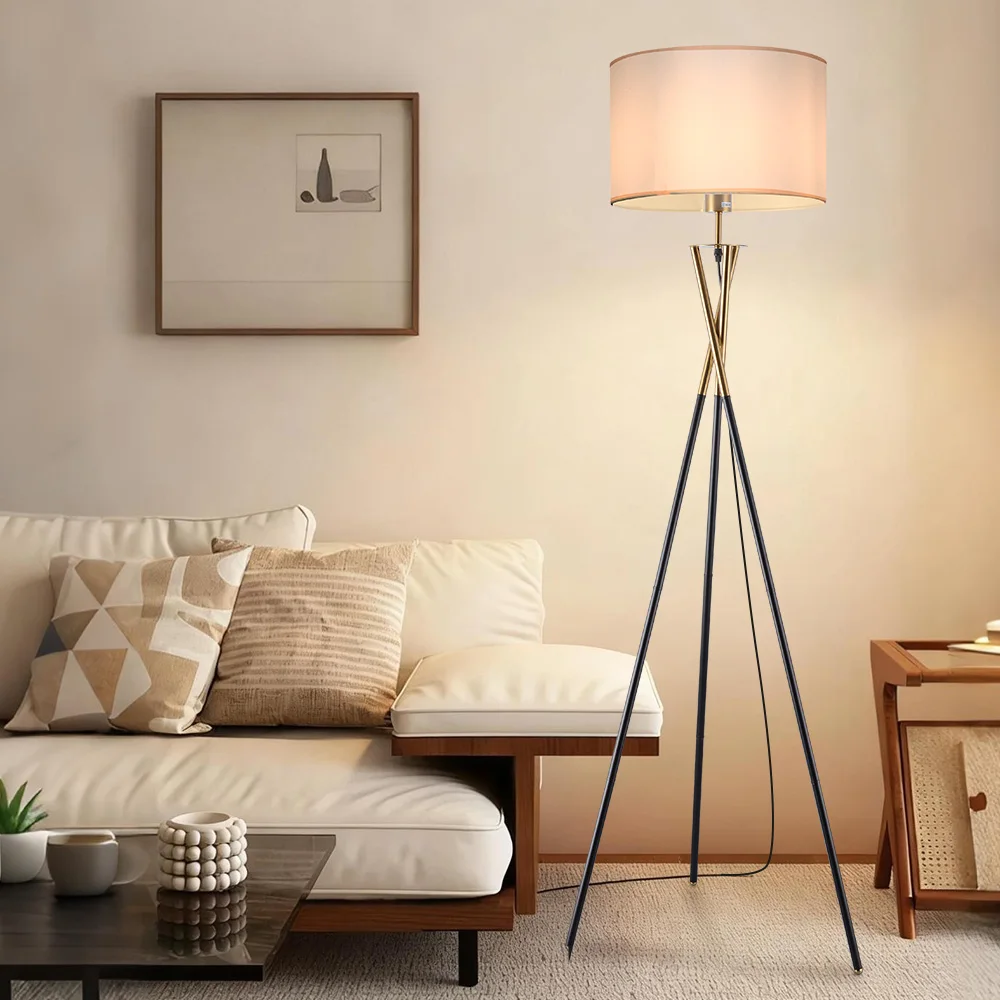 Nordic Modern Simple Floor Lamp Indoor Living Room Bedroom Cloth Cover Stand Floor Lamp 1.5M E27 AC250V With Plug