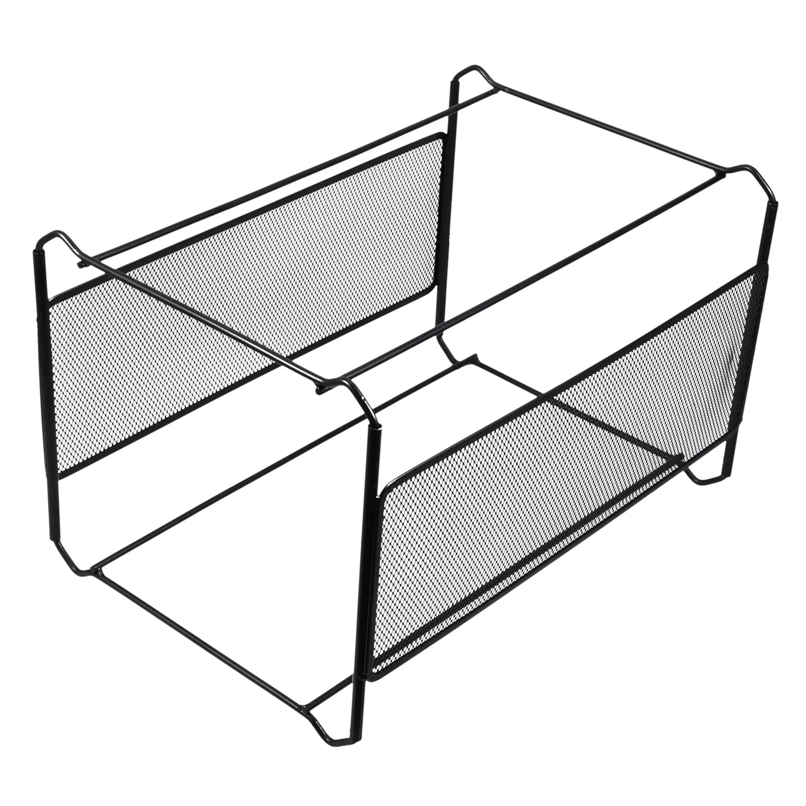 

Iron Mesh File Holder Desktop Book Organizer Storage Rack for Office School Home Document Magazine Catalog Report Filing
