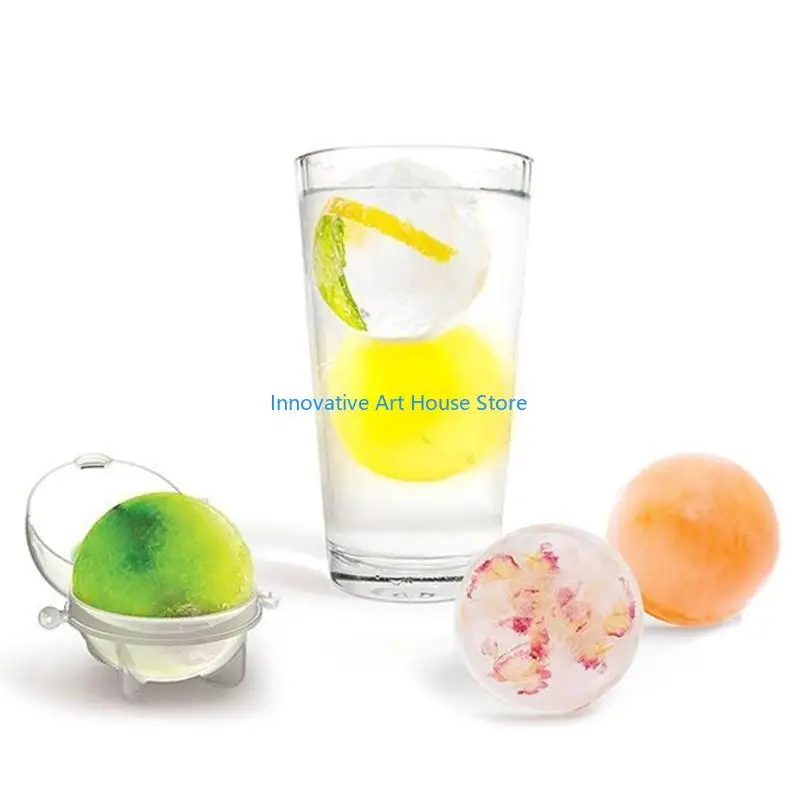 E1PC 4pcs Party Plastic Ice Tray Cube Round Sphere Ball Maker Brick Mold Mould 35mm