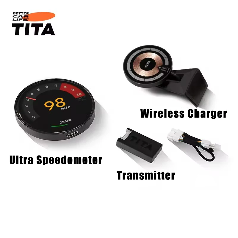TITA Ultra OLED-SCHERM Snelheidsmeter met draadloze oplader Dashboard HUD Model Y 2021-2025 Model 3 2021-2025 OLED-upgrade
