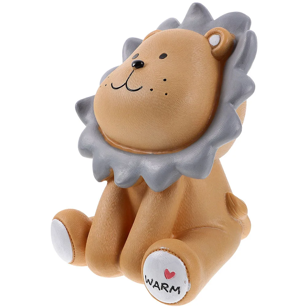 

Lion Money Coin Bank Brown Cartoon Design Kids Saving Jar for Nursery Decor Toddler Bank Children's Piggy Box Lion Animal Shape
