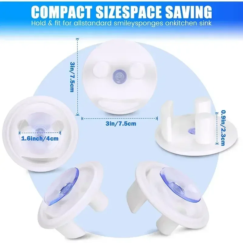 1 يبتسم الإسفنج كتيفة ثابتة تخزين الحاويات شفط كأس بالوعة المطبخ الحمام صندوق تخزين. #4