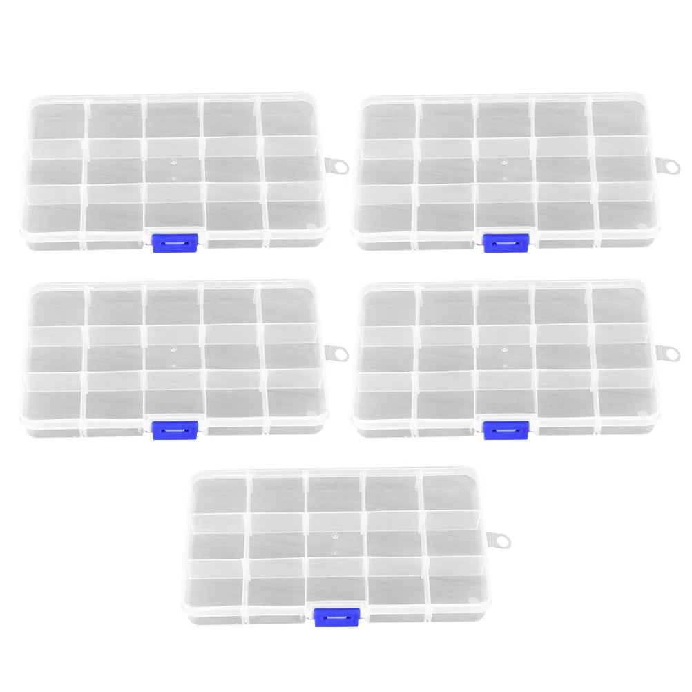 

5Pcs Plastic Storage Boxes ABS Material Compartment Organizer Craft Tools Jewelry Storage Plastic Compartment Box