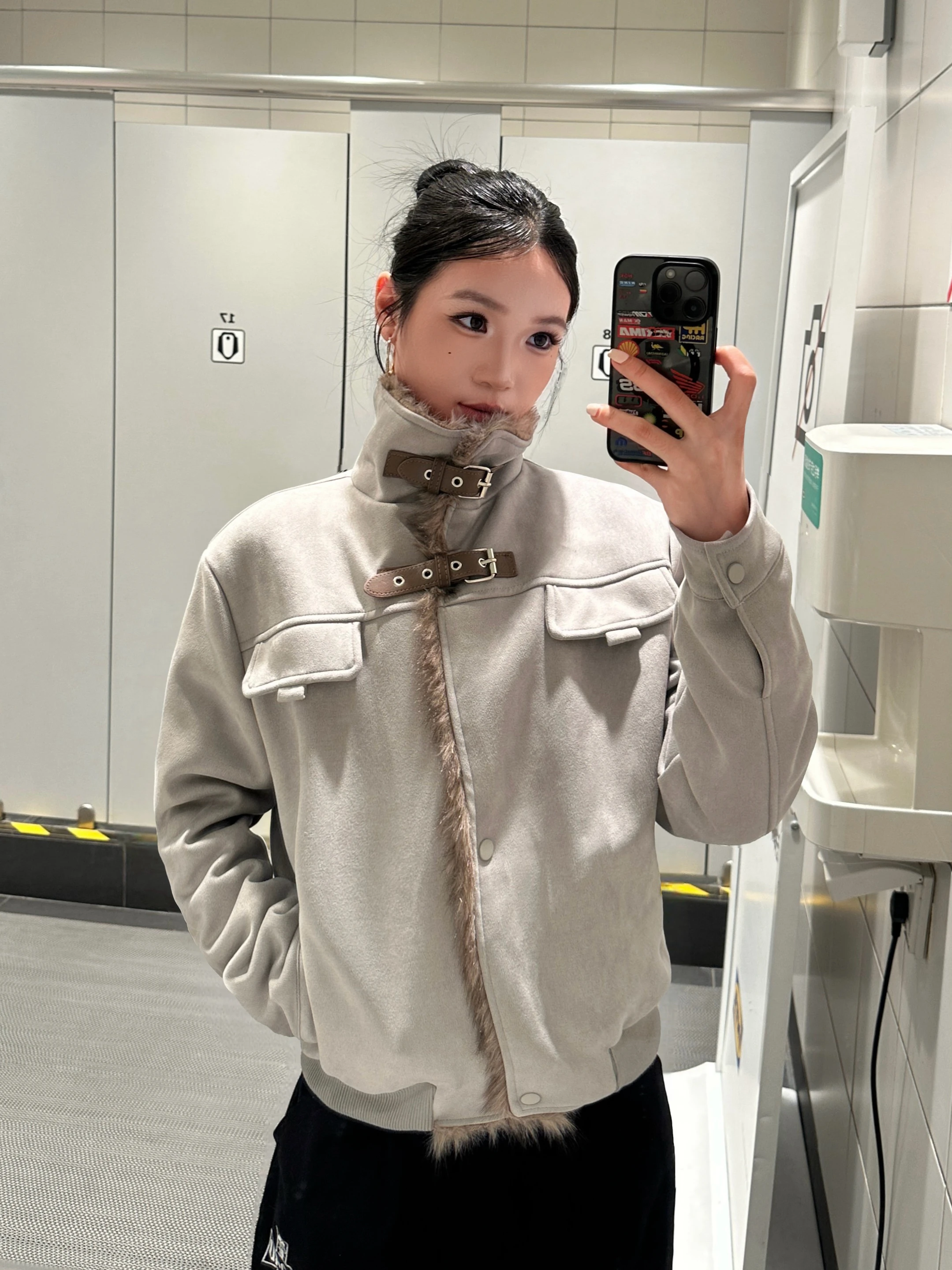 

Ретро-куртка в американском стиле из хлопка с меховым воротником, мужская, на флисовой подкладке, с утепленными плечами, для пар