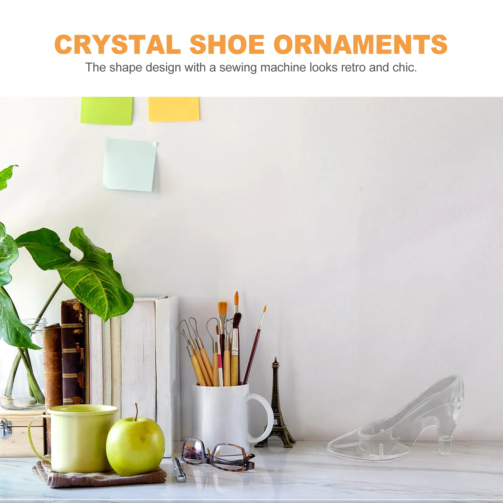 12 pièces accessoires de bureau Mini pantoufle en cristal décor de chaussures petites chaussures claires pour la décoration Miss