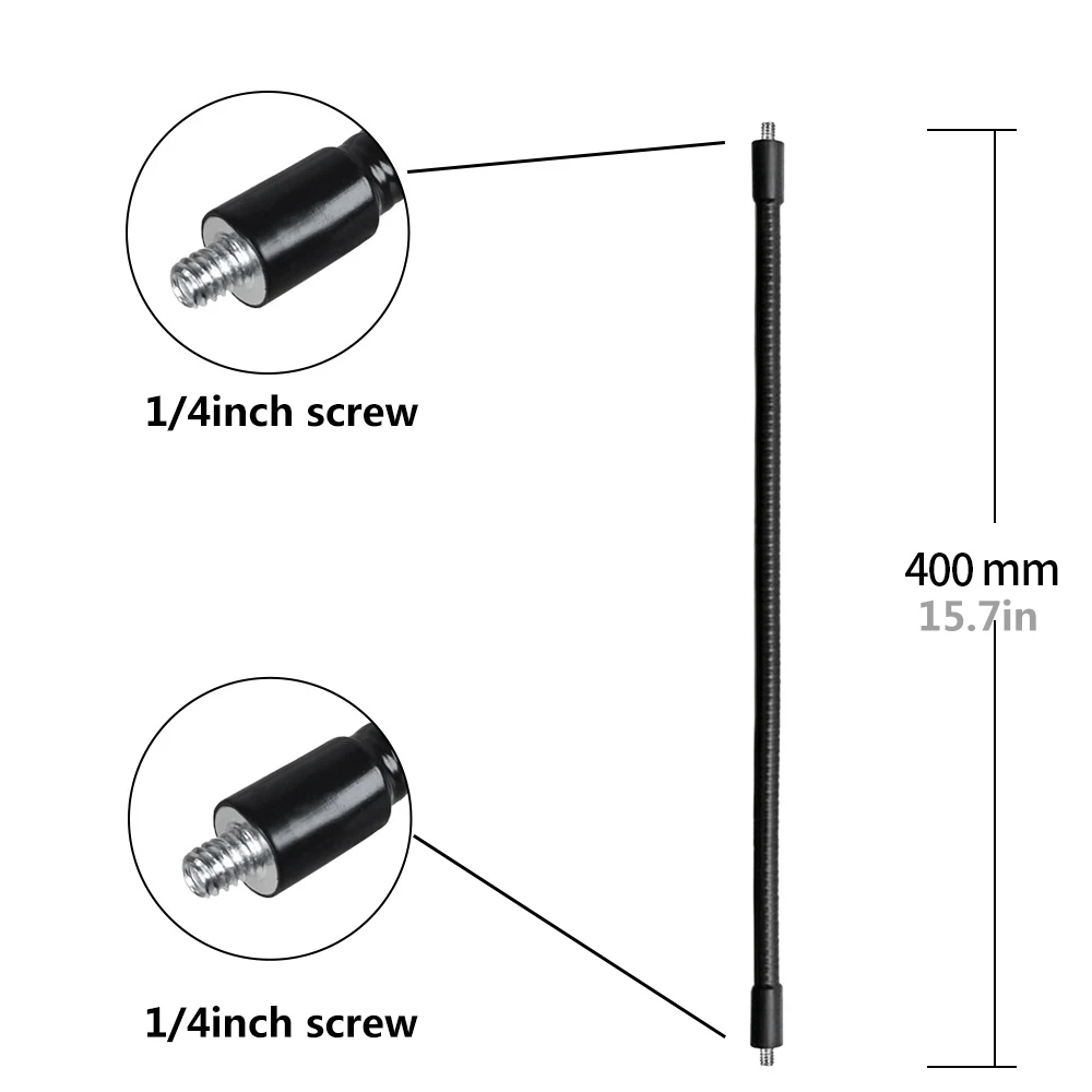 Flexible Metallrohrstange Einbeinstativ Selfie Stick Ständer mit 1/4 Zoll Schraube/Kugelkopf-Verlängerungsarm für Kamerastativ-Handy – Detail 23