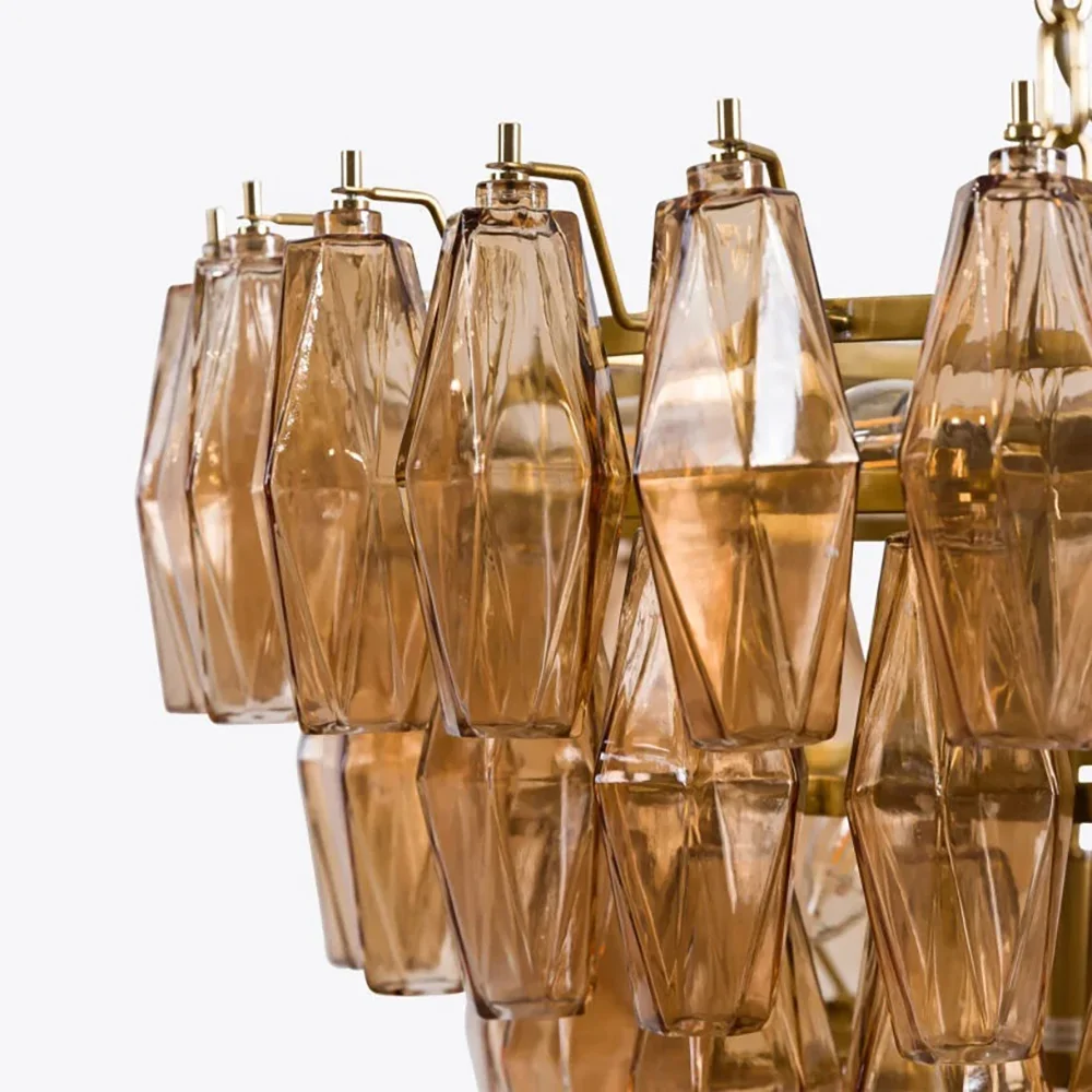 2026 NEW Murano Glass Pendant Lamp Conical Design Wish Bottle Electroplated Brass Silver Dimmable Ceilings Lustre