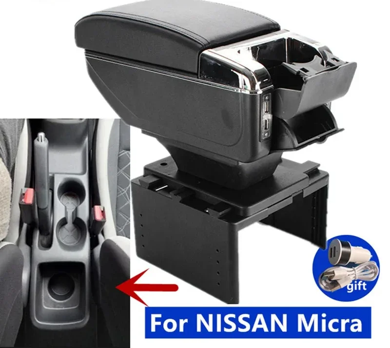 For Nissan Micra K14 Armrest Box For NISSAN Micra 2020 2021 2022 2023 Car Armrest Box Storage Box Interior Car Accessories