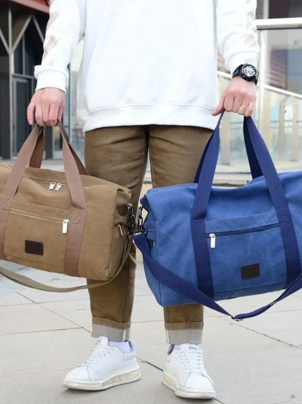 

Большая холщовая сумка через плечо Capaci, мужская дорожная сумка, легкая сумка через плечо, простая универсальная мужская сумка, прочная уличная сумка...