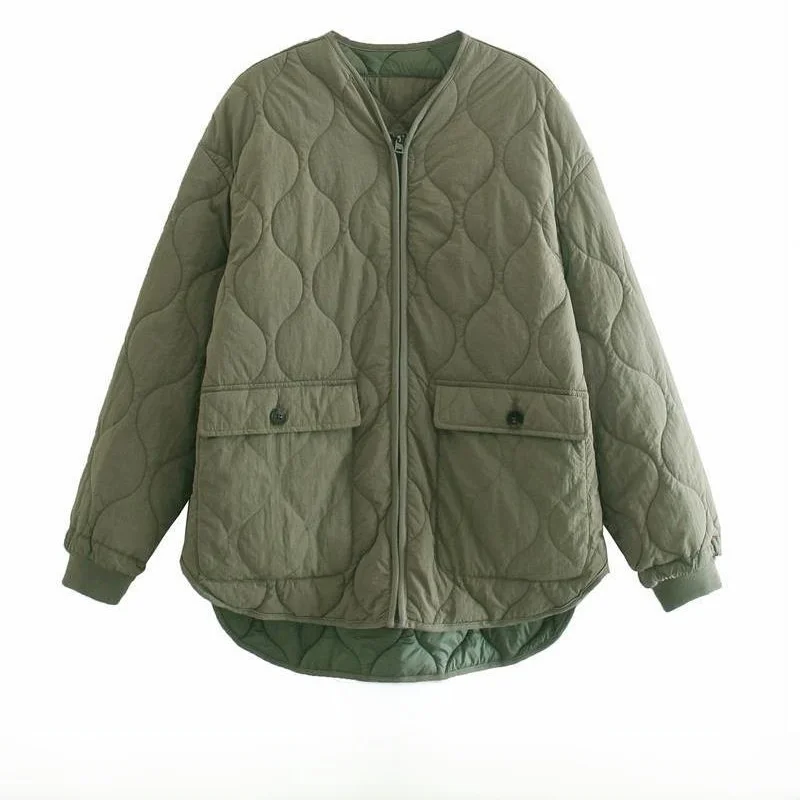 

Women's Double-Sided Wear Rhombic Cotton-Padded Jacket European American Style Autumn Winter Fashion 07522048506