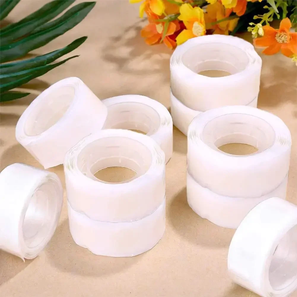 Rollo de cinta adhesiva de doble cara para manualidades, adhesivo transparente extraíble para decoración de fiestas de cumpleaños y bodas, 1/10