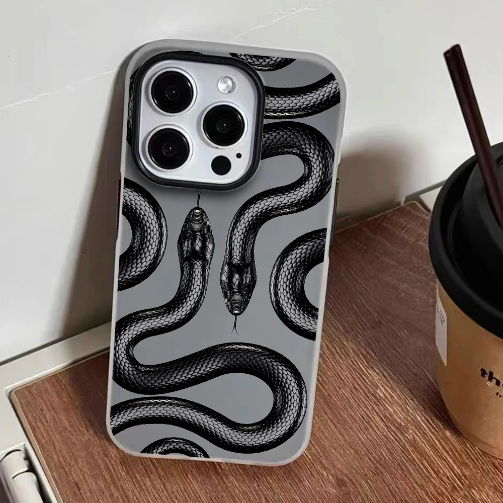 Für iPhone 17 15 16 14 Pro Max Hülle Plus Künstlerische Dunkle Schlangen-Abdeckung Für iPhone 13 11 12 ProMax XS XR Plus Sturzsichere INS Hüllen – Detail 6