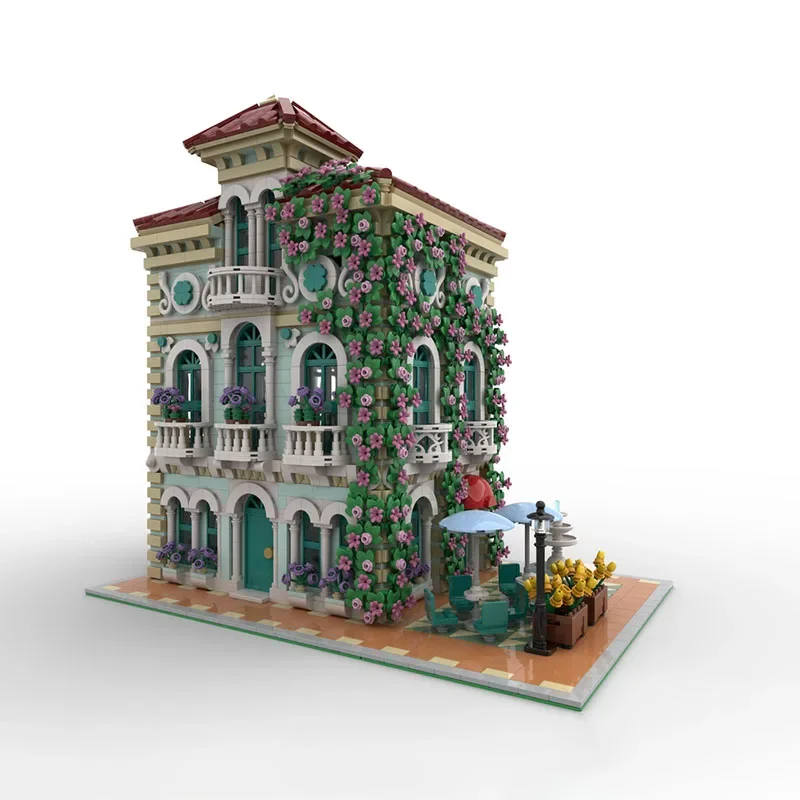 Moc klocki do budowy widok ulicy model willa ogrodowa bungalow technologia modułowy blok prezent prezent dla dzieci zestaw do samodzielnego montażu