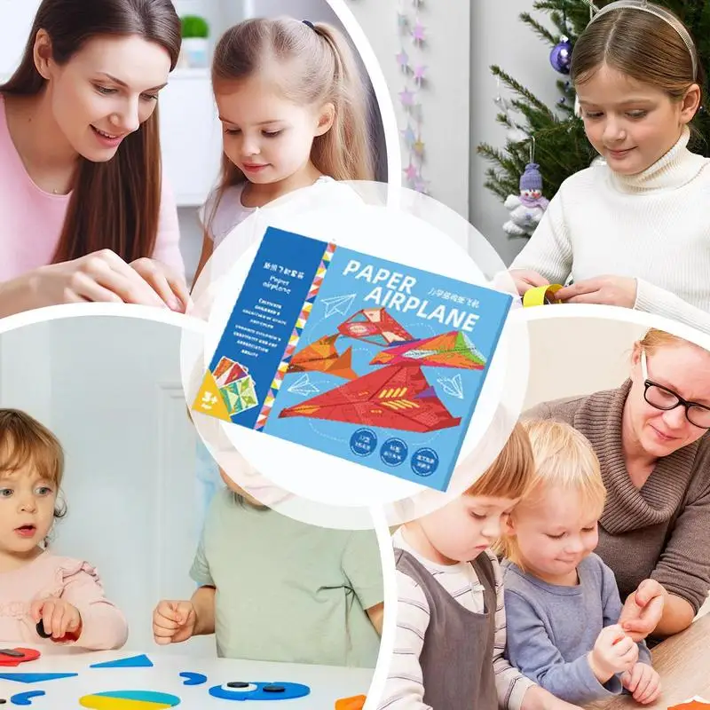 Kit d'artisanat en papier coloré pour enfants, papier d'avion, jouets polyvalents