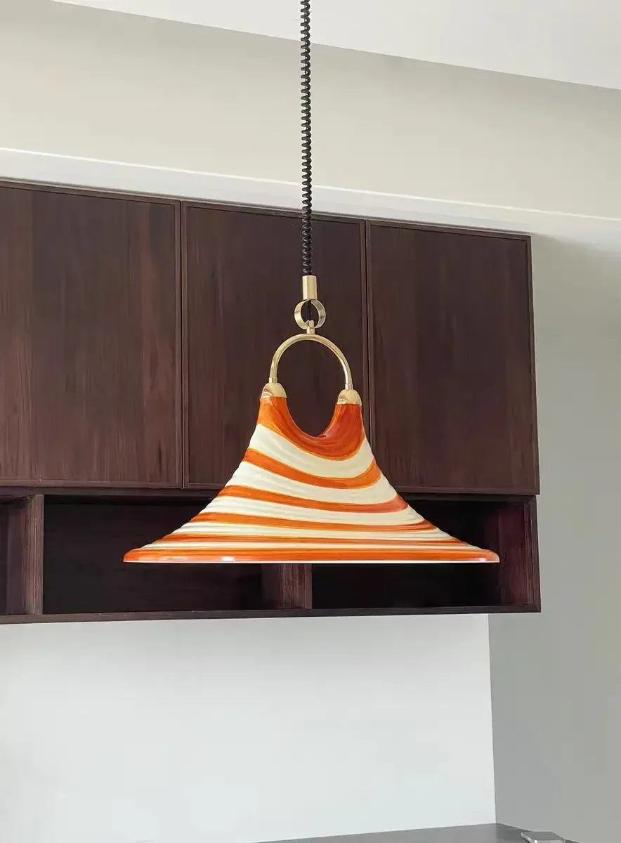 Vintage Swirl Pendelleuchte Nordic Horn LED-Licht einzigartige Designer orange Lampe für Esszimmer Hotel Schlafzimmer Küche Bar Lichter – Detail 15