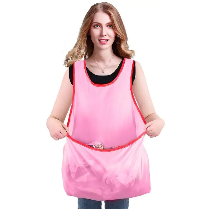 Sleeveless Laundry Apron Large Capacity Laundry Supplies Waterproof Bib For Home Balcony Portable Clothes Drying Apron