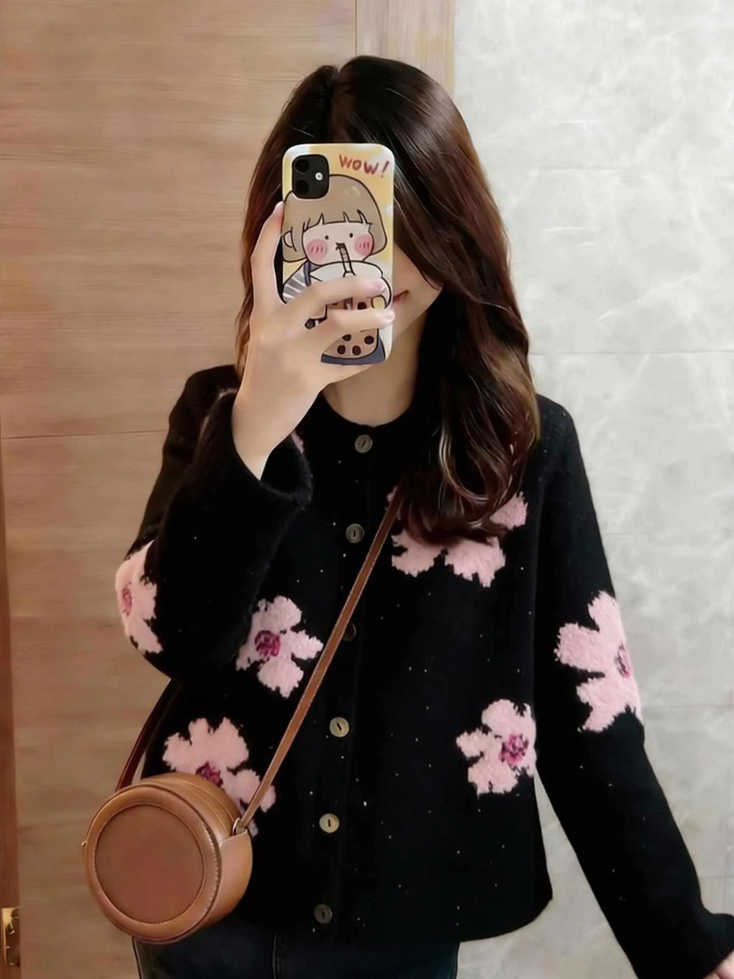 

Korean Sle Women's Soft Floral Print Loose Knit Sweater Spring New Arrival Comfortable Long Sve Casual Top