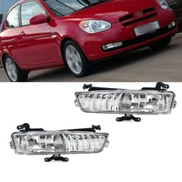 Faros delanteros de coche, lámpara antiniebla DRL para Hyundai Accent 2006-2010, luz de conducción, luz antiniebla del parachoques delantero 92201-1E000 92202-1E000
