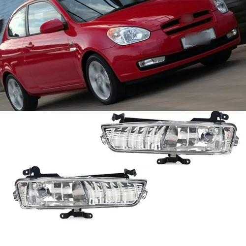Faros delanteros de coche, lámpara antiniebla DRL para Hyundai Accent 2006-2010, luz de conducción, luz antiniebla del parachoques delantero 92201-1E000 92202-1E000