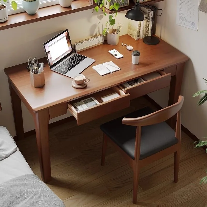 

All solid wood desk home office bedroom computer desk student writing desk chair