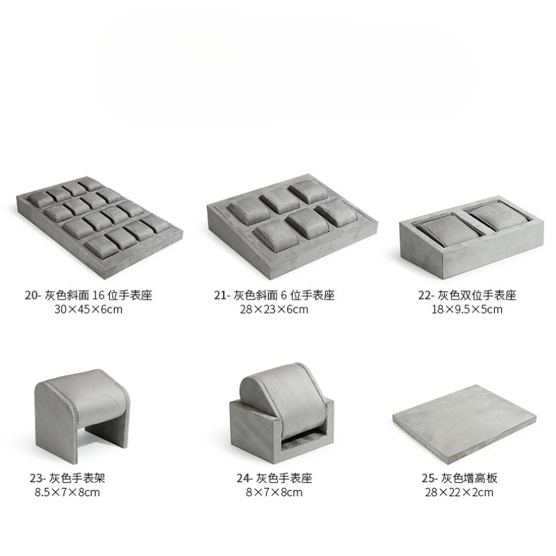 مشاهدة لوحة عرض رمادي ساعة الدعامة زخرفة الراقية عداد ساعة عرض الرف المنقولة وسادة حقيبة بقعة #2