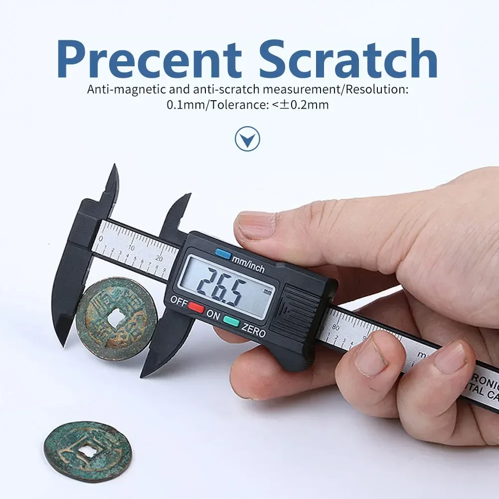 150mm 100mm Electronic Digital Caliper Carbon Fiber Dial Vernier Caliper Gauge Micrometer Measuring Tool Digital Ruler