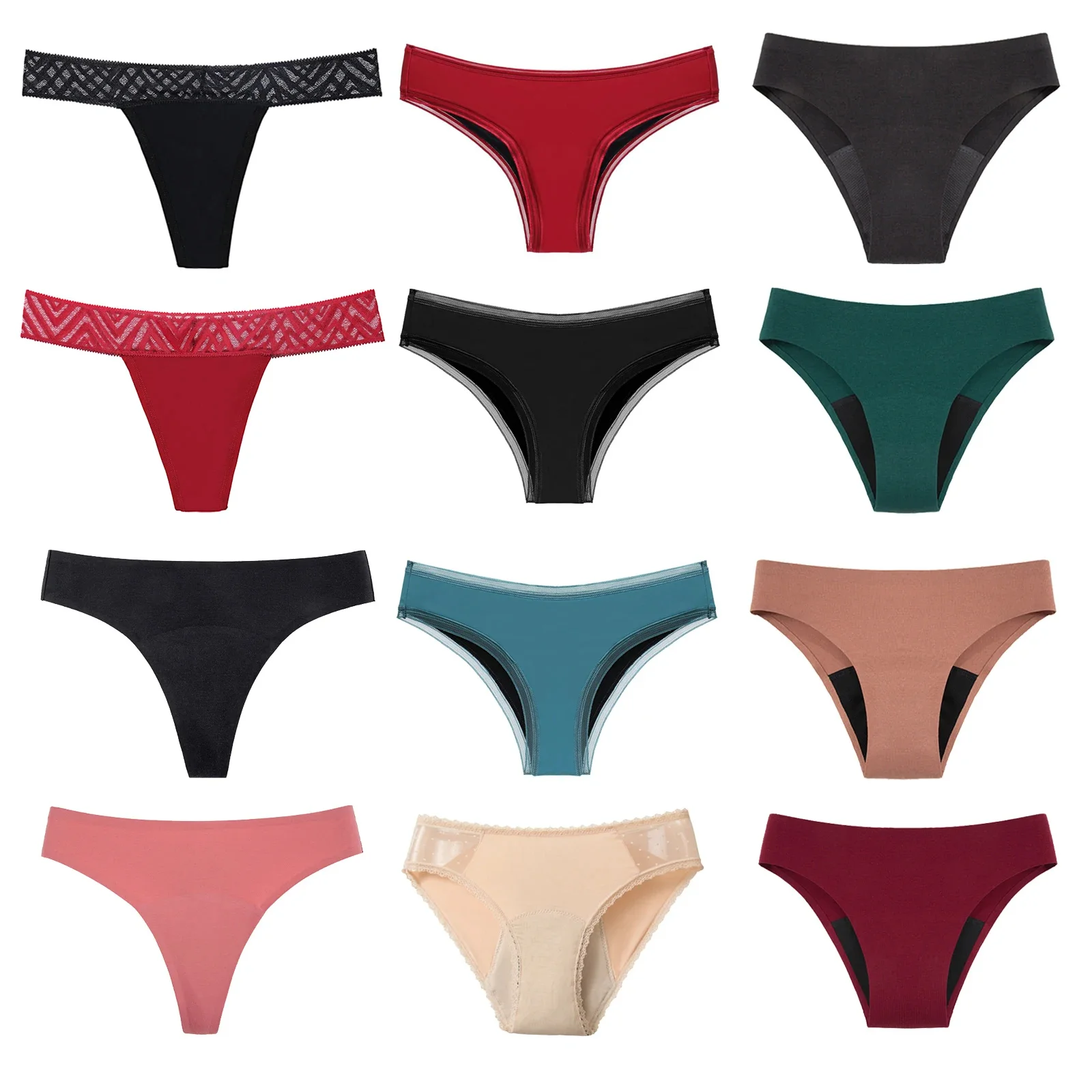 1Pcs Menstrual Briefs For Women Period Cycle Underwear Viscose Bamboo Cotton Panties 4-Layer Absorbent Leakproof Lady Lingerie