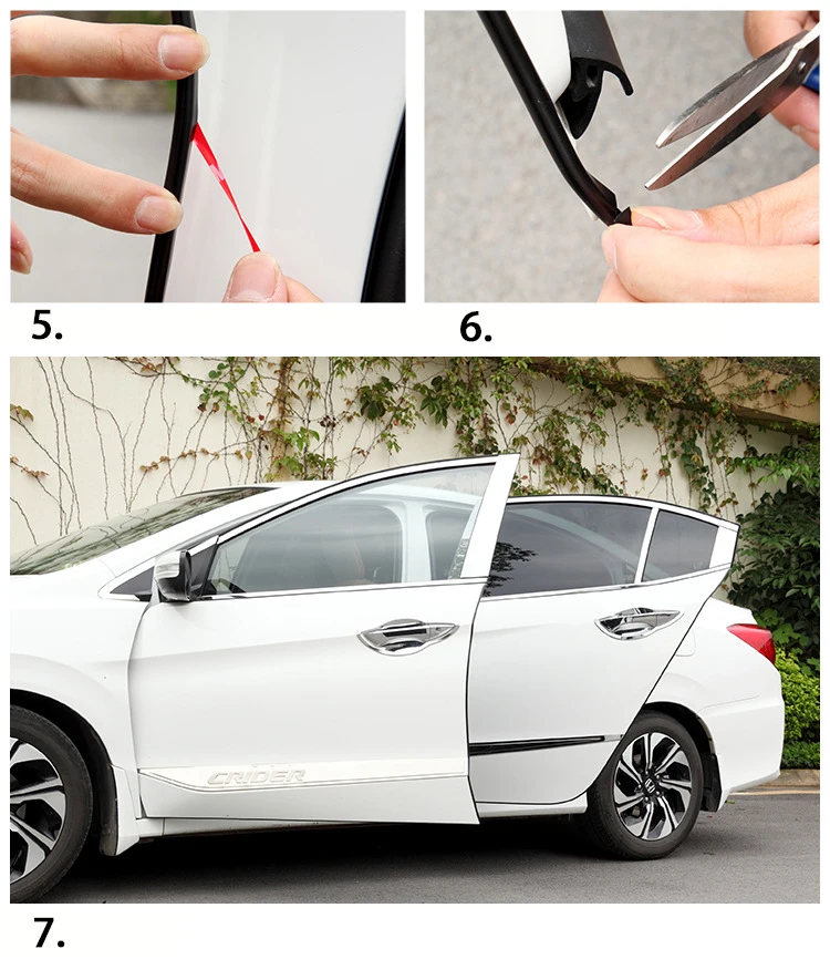 5/10M Universeller Autotür-Kantenschutzstreifen Kratzschutz Anti-Kollisions-Zierleiste mit Stahlstreifen Auto-Styling-Zubehör – Detail 3