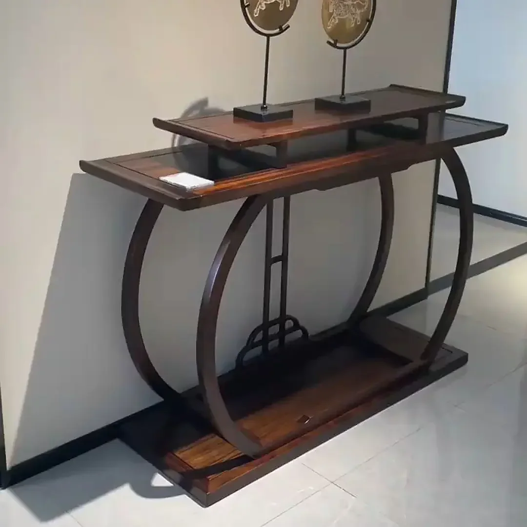 Ebony entrance table simple against the wall strip case few end view table
