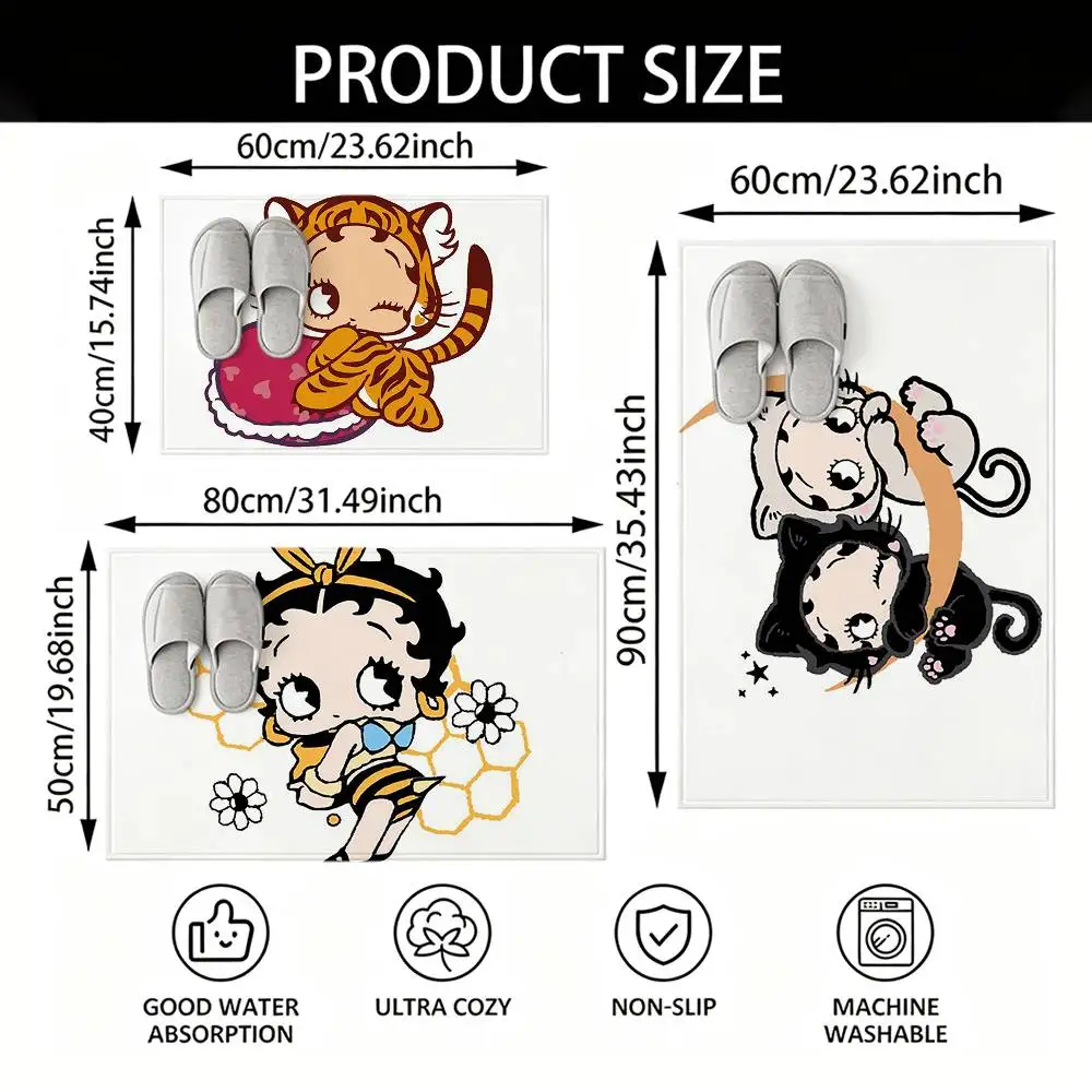Animal Costume B-Betty B-Boop Cartoon Bedroom Decor Carpet  for Living Room Thick Plush Study Floor Mat Home Fluffy Soft Rug