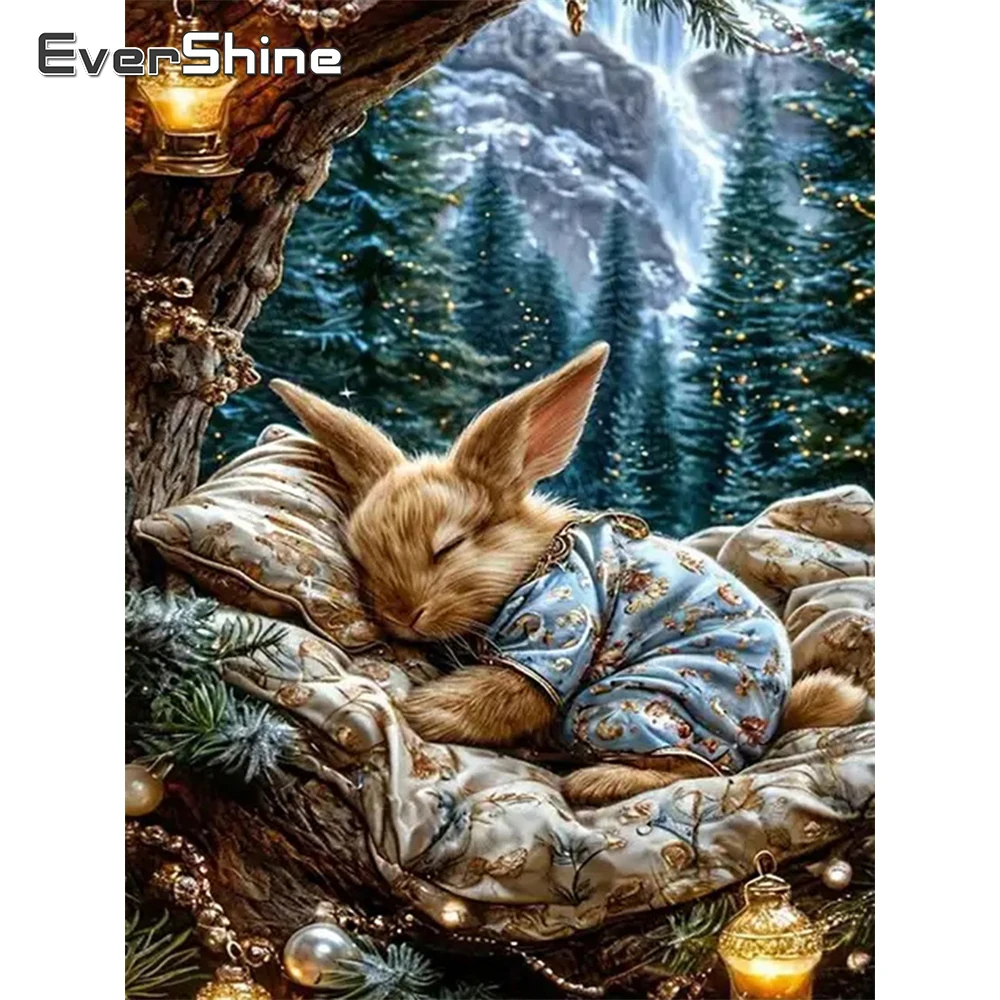 Evershine Diamant Malerei Kaninchen Tier Muster für Erwachsene Anfänger Diamant Mosaik Cartoon DIY Stickerei Wand Dekor