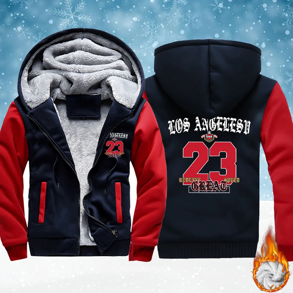 

Лос-Анджелес, буквенный номер 23, мужские флисовые базовые куртки с карманами на молнии, спортивная одежда, утепленное зимнее пальто, удобная верхняя одежда, жилет