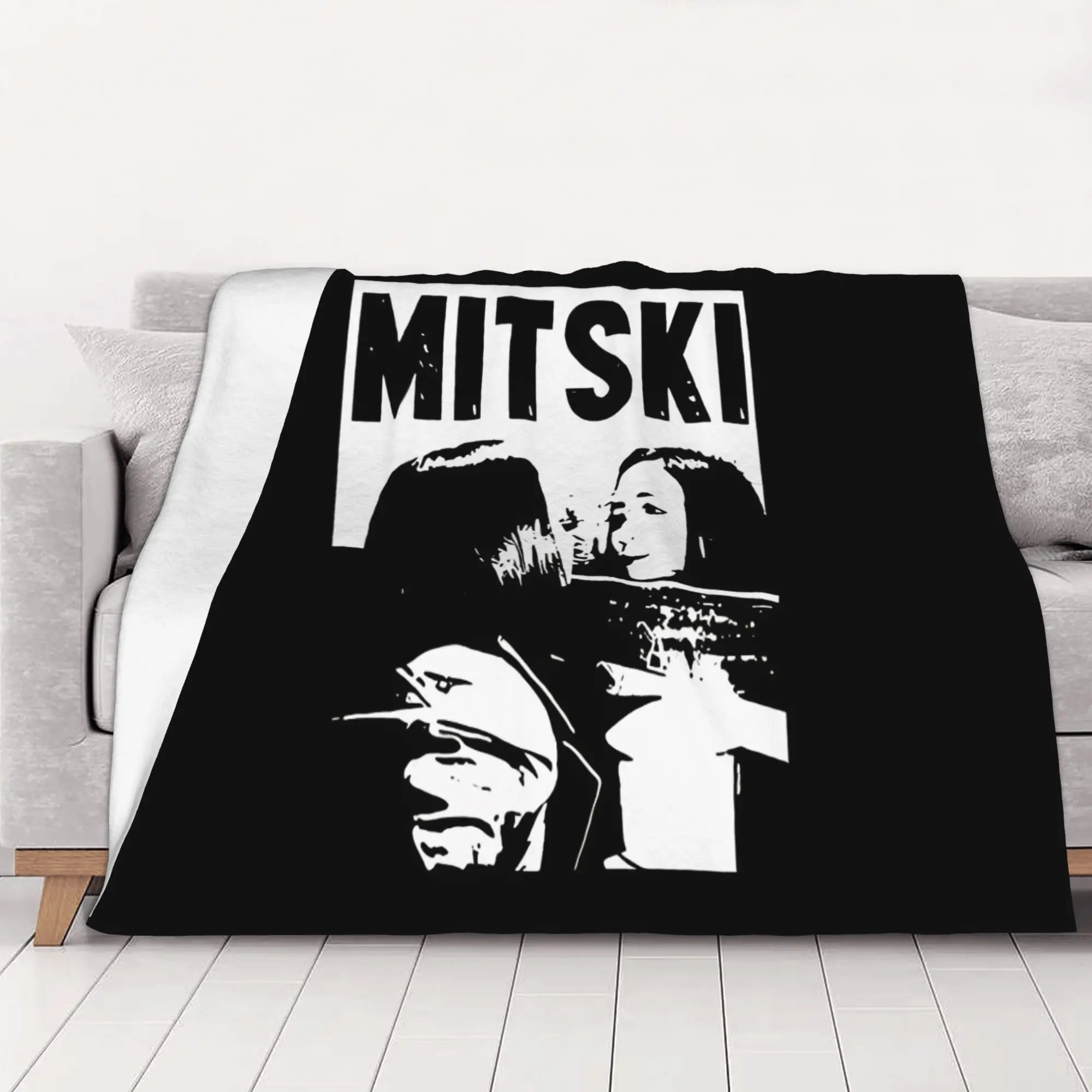 1PC home Cutecore Mitski 80S Music Singer Tour Mitski Blanket Super Cosy Plush Home Living Room Sofa halloween