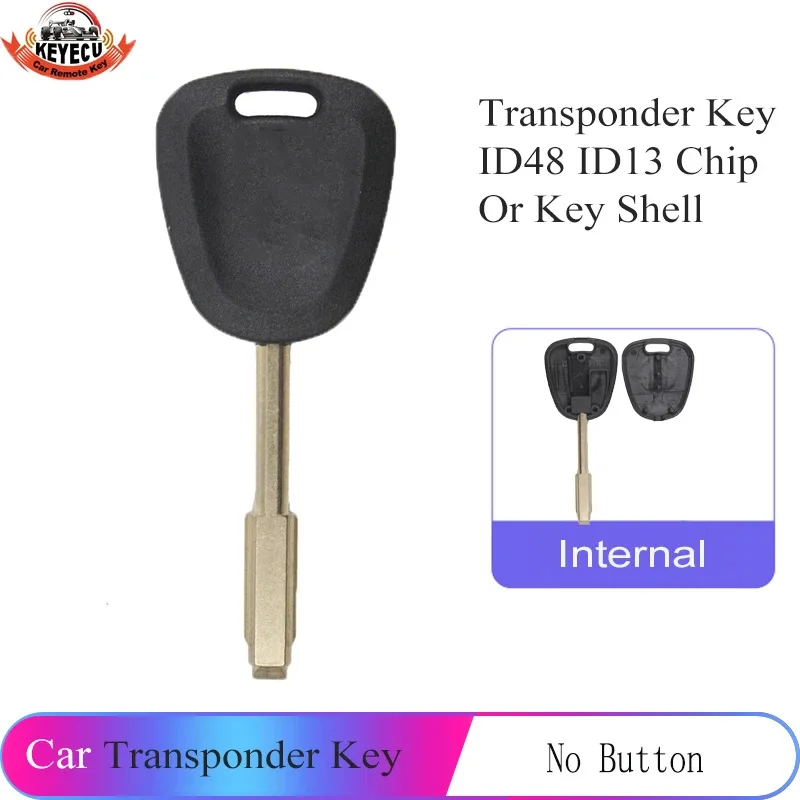 KEYECU Transponder Key Shell Transponder Key ID48 ID13 Chip For Jaguar XJ, XJ Sovereign, XJS, XK8 1998 1999 2000 2001 2002 2003