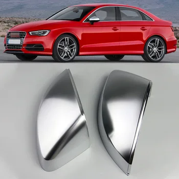 1 זוג מט chrome rearview בצד מראה כיסוי מעטפת הבית עבור audi a3 s3 8v 2013-2018/rs3 8v 2015-2018