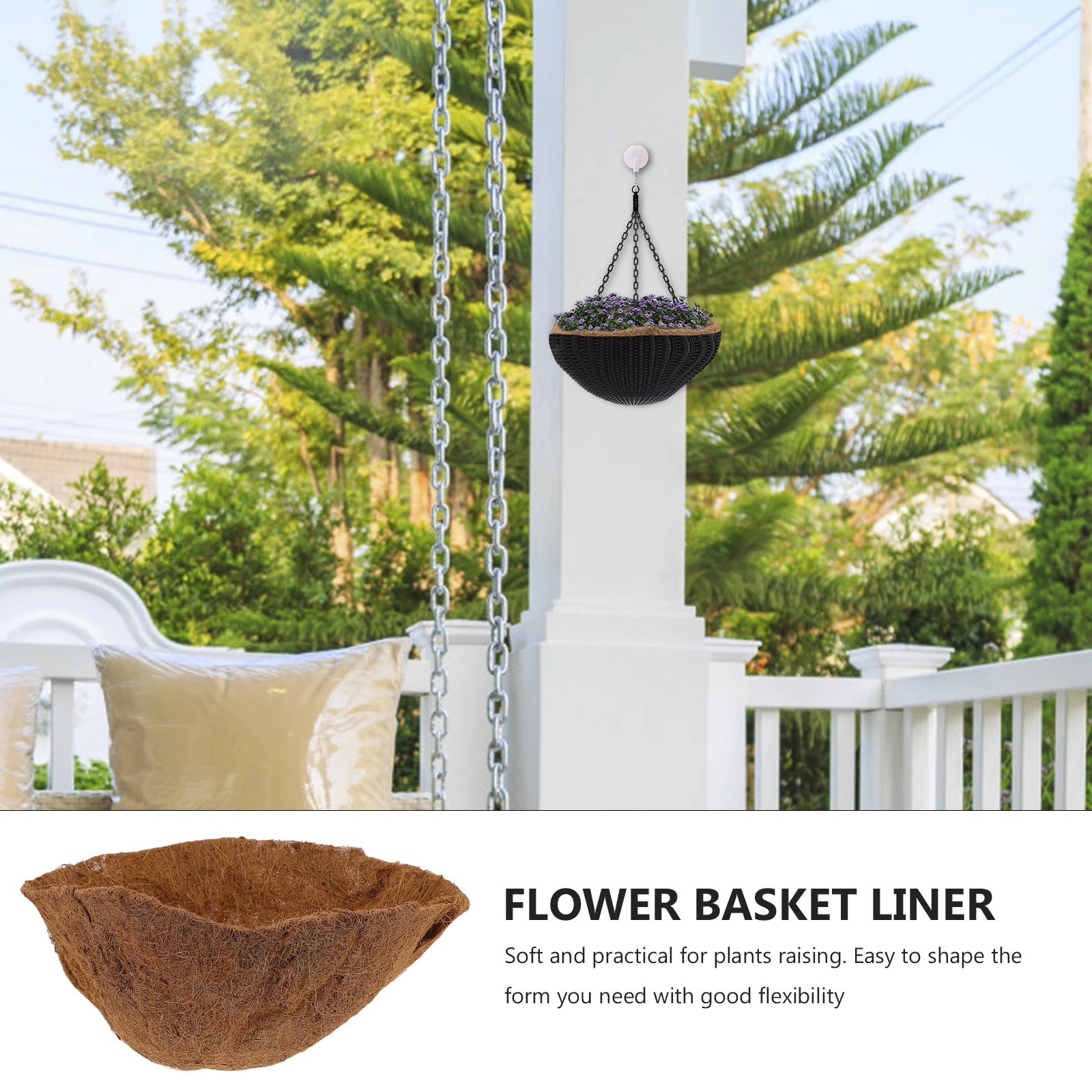 

Half Ball Coconut Fiber Mat 40Cm Plant Pot Liner Eco-Friendly Flower Basket Cushion For Plants Coir Raising Pad