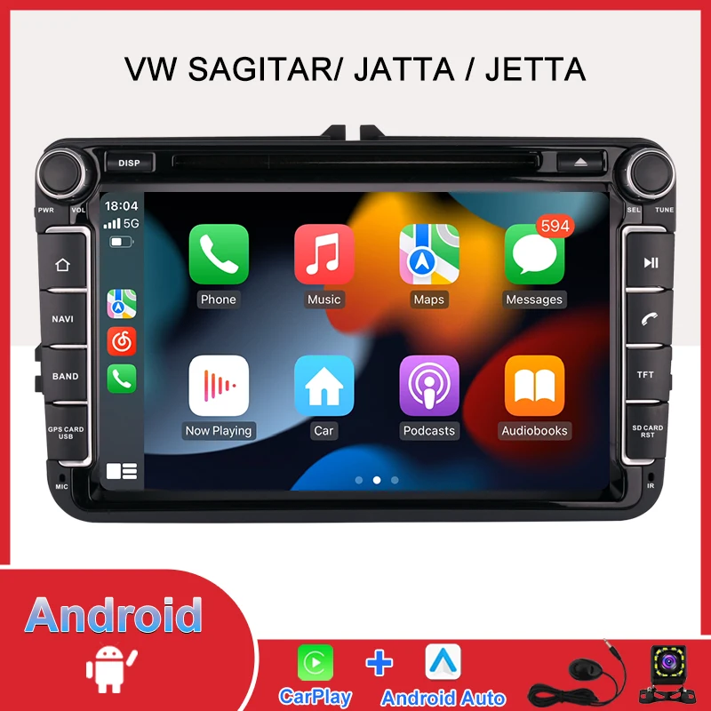 

Android Car Stereo for VW/Sagitar Jatta Jetta Tiguan Passat Skoda GPS Navigation 2 Din AutoRadio Carplay DVD Multimedia Player